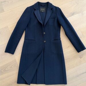Massimo Dutti long 100% wool double-breasted coat